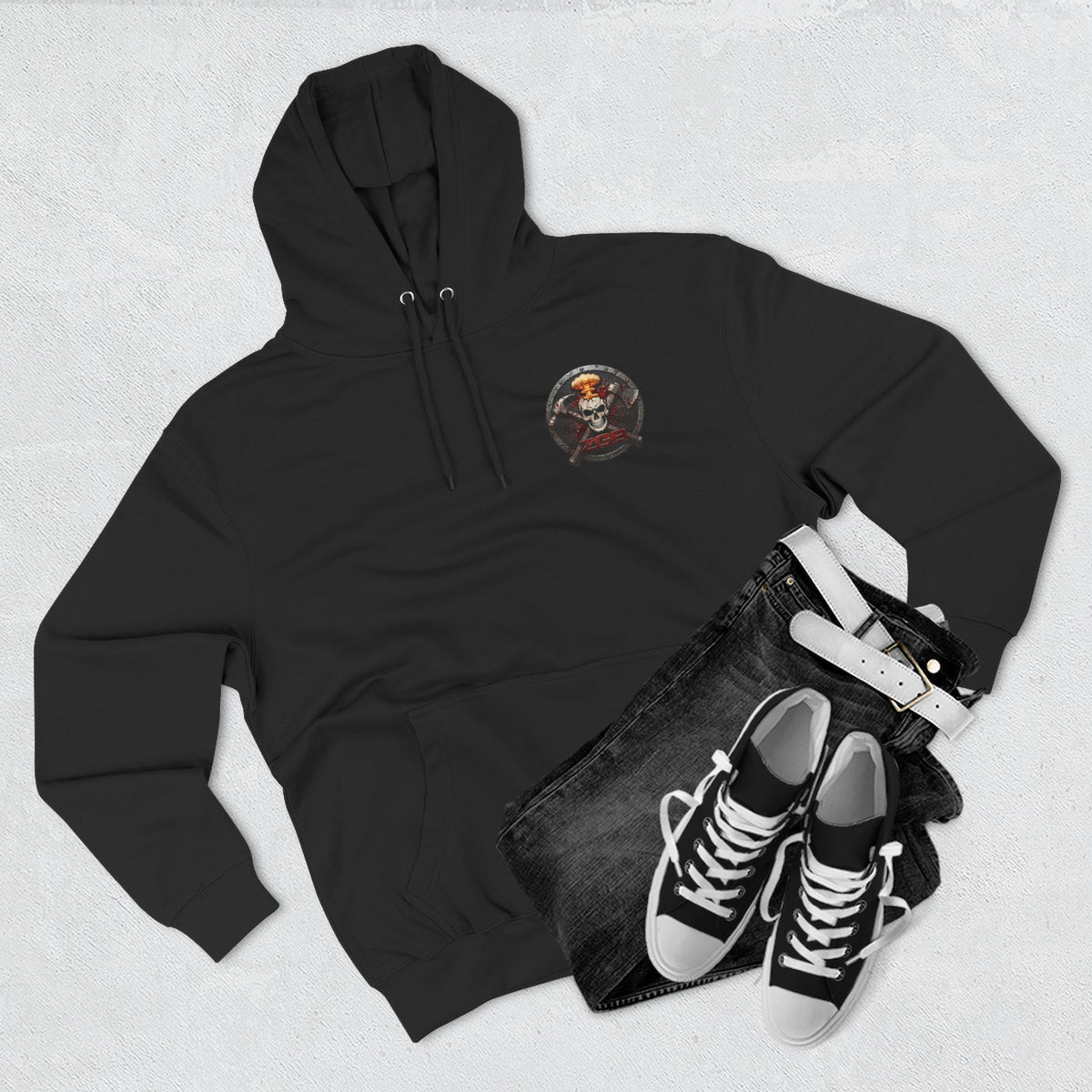 Zombie Go Boom Hoodie, Printed ZGB Logo Fleece Hoodie, Horror Fan Sweatshirt, Zombie Merch Gift