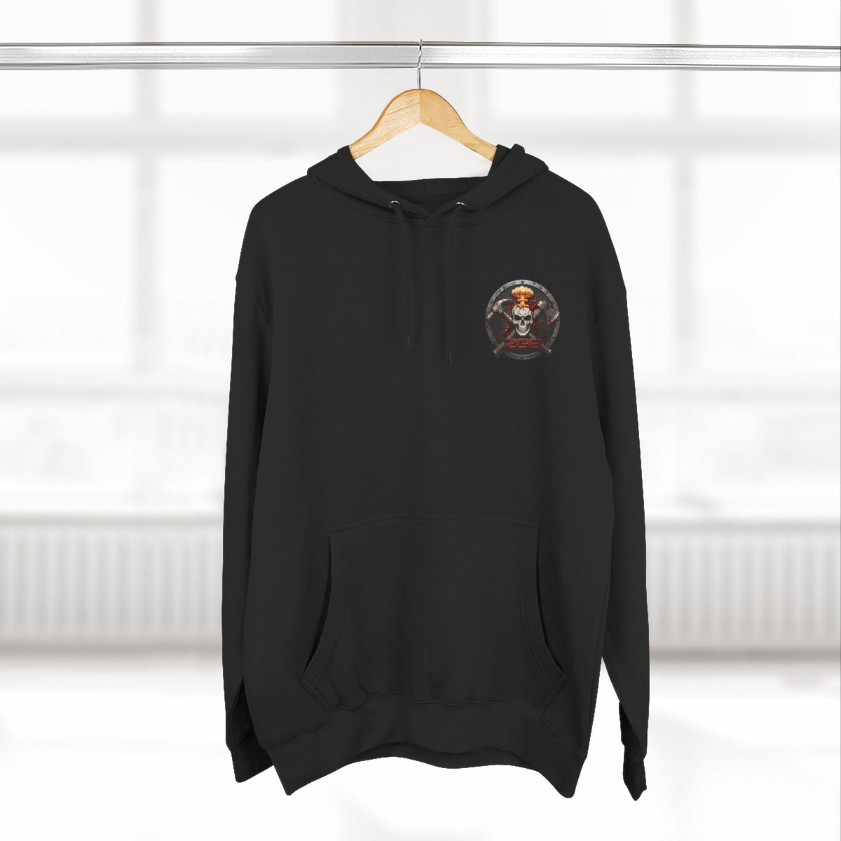Zombie Go Boom Hoodie, Printed ZGB Logo Fleece Hoodie, Horror Fan Sweatshirt, Zombie Merch Gift