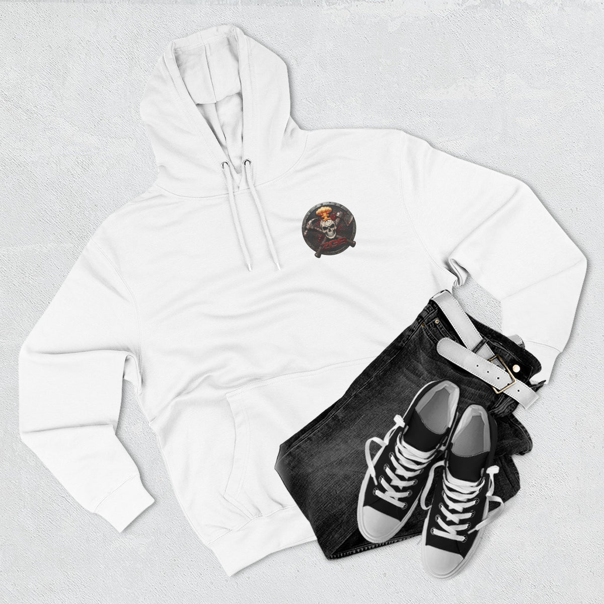 Zombie Go Boom Hoodie, Printed ZGB Logo Fleece Hoodie, Horror Fan Sweatshirt, Zombie Merch Gift