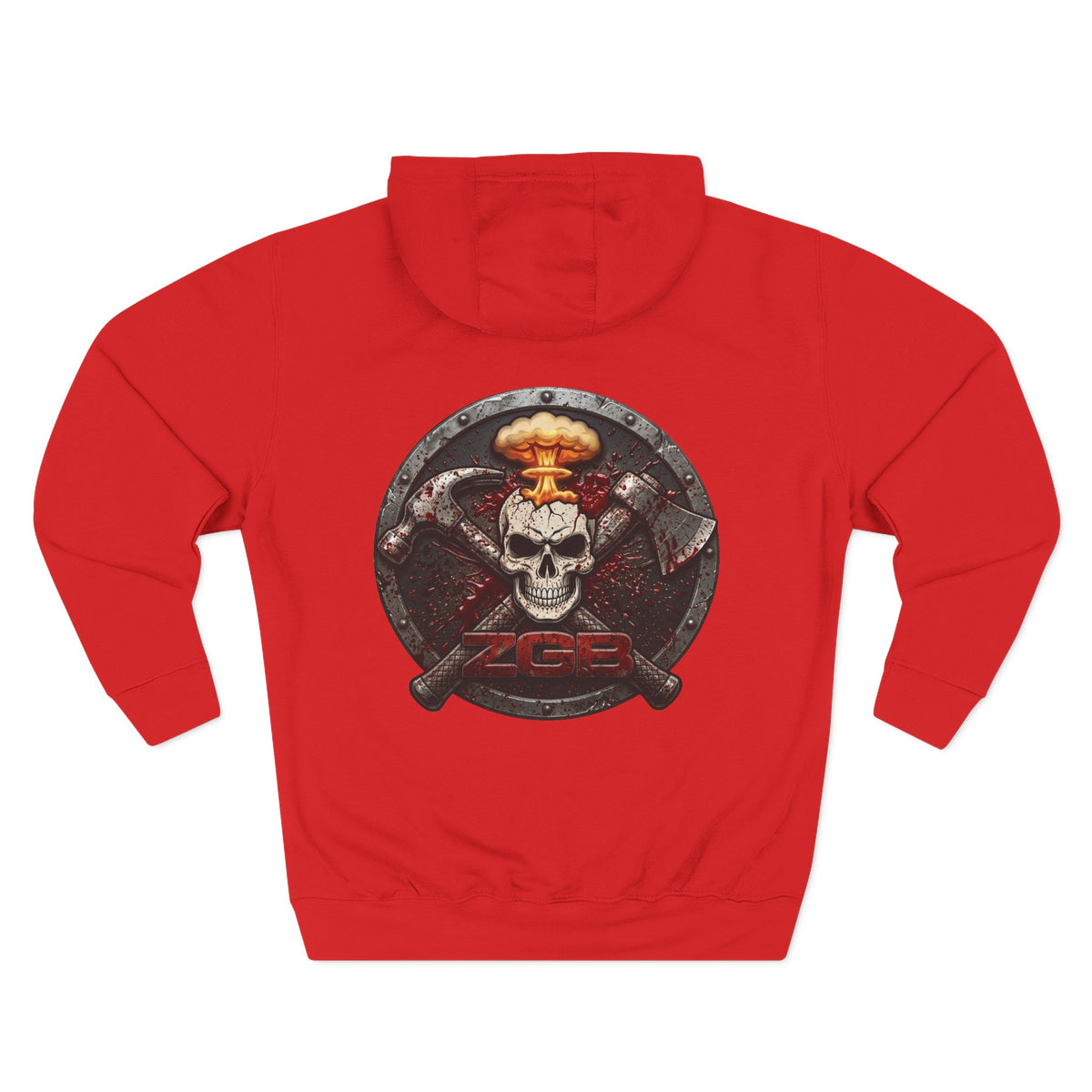 Zombie Go Boom Hoodie, Printed ZGB Logo Fleece Hoodie, Horror Fan Sweatshirt, Zombie Merch Gift
