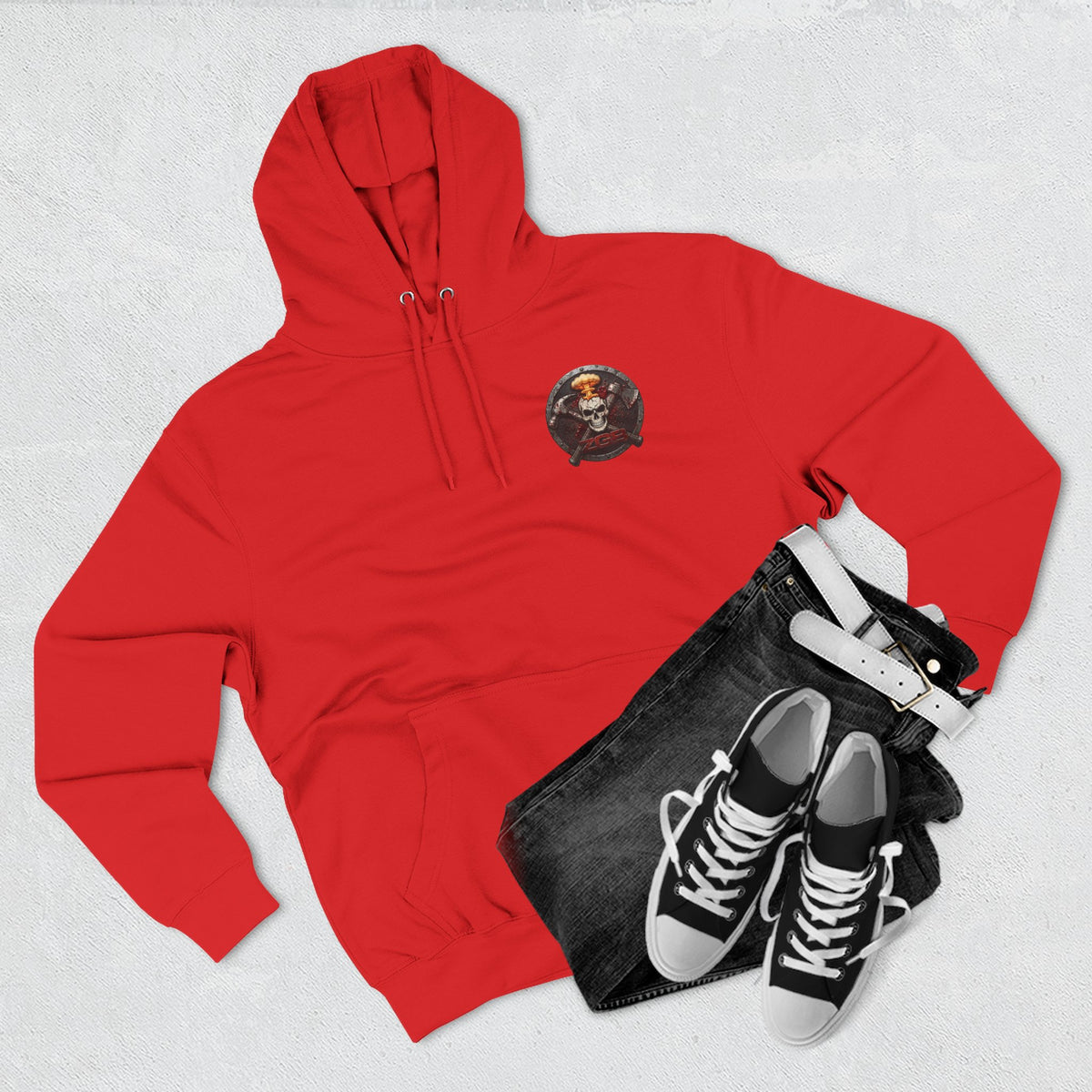 Zombie Go Boom Hoodie, Printed ZGB Logo Fleece Hoodie, Horror Fan Sweatshirt, Zombie Merch Gift