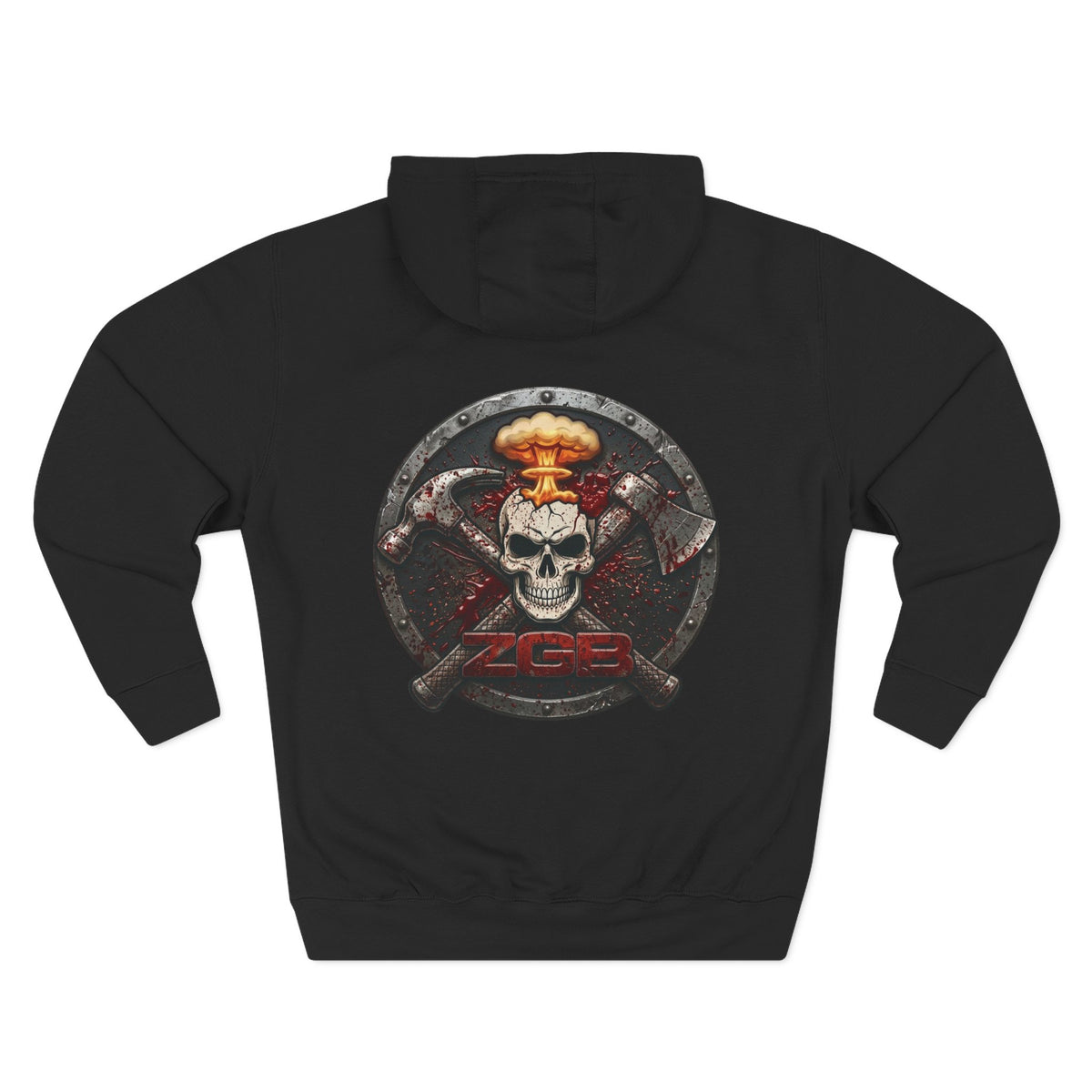 Zombie Go Boom Hoodie, Printed ZGB Logo Fleece Hoodie, Horror Fan Sweatshirt, Zombie Merch Gift