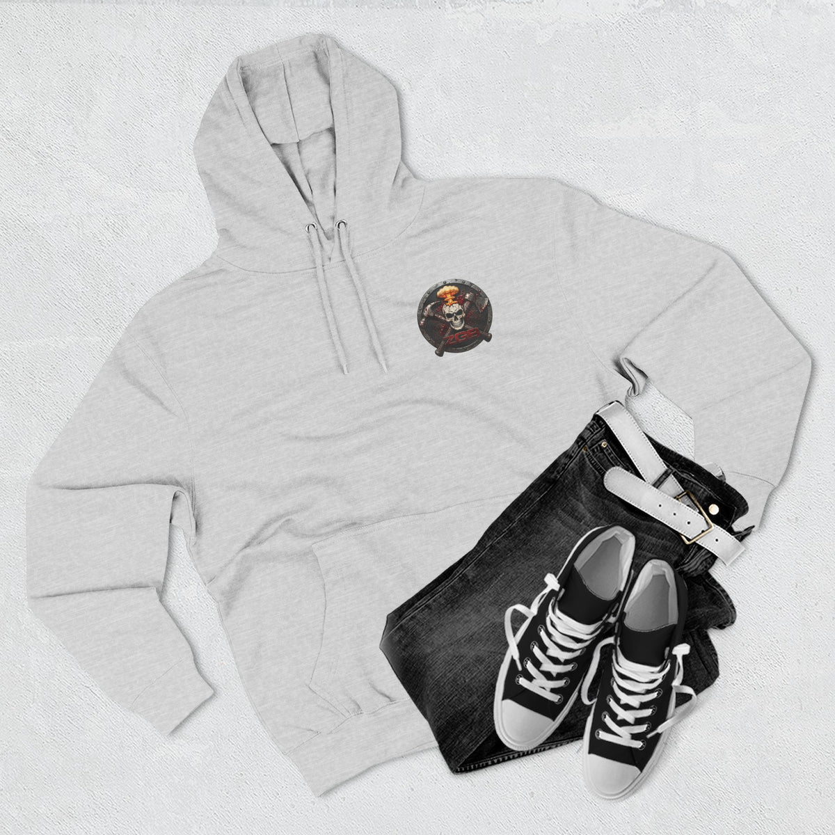 Zombie Go Boom Hoodie, Printed ZGB Logo Fleece Hoodie, Horror Fan Sweatshirt, Zombie Merch Gift