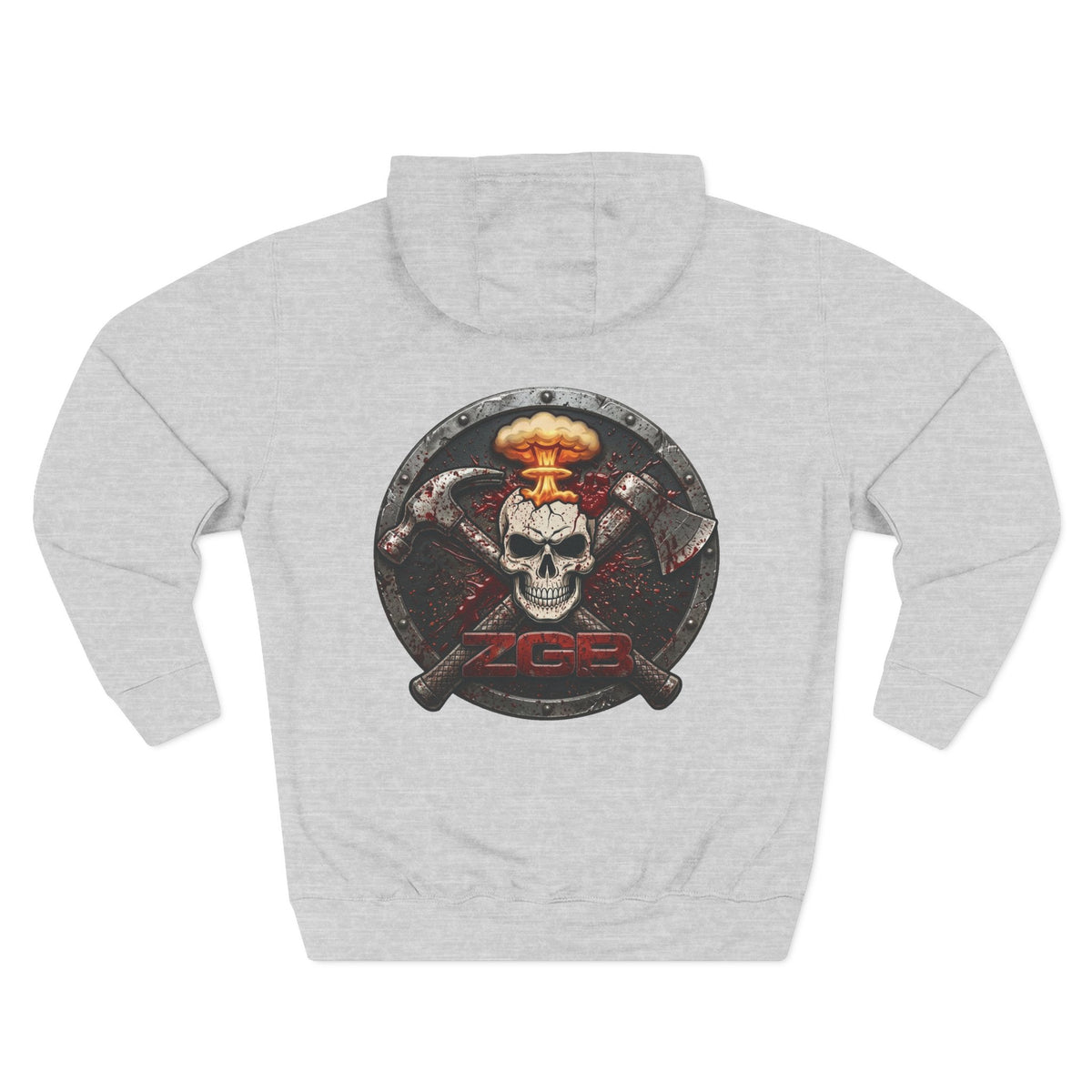 Zombie Go Boom Hoodie, Printed ZGB Logo Fleece Hoodie, Horror Fan Sweatshirt, Zombie Merch Gift