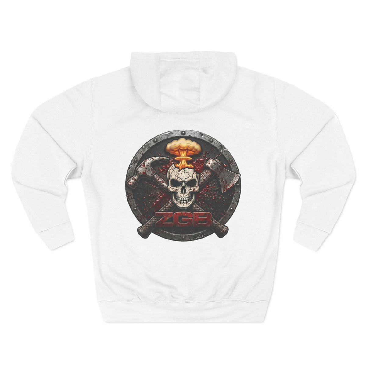 Zombie Go Boom Hoodie, Printed ZGB Logo Fleece Hoodie, Horror Fan Sweatshirt, Zombie Merch Gift