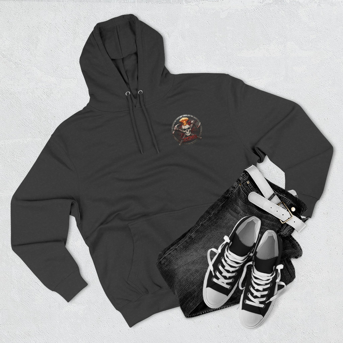 Zombie Go Boom Hoodie, Printed ZGB Logo Fleece Hoodie, Horror Fan Sweatshirt, Zombie Merch Gift