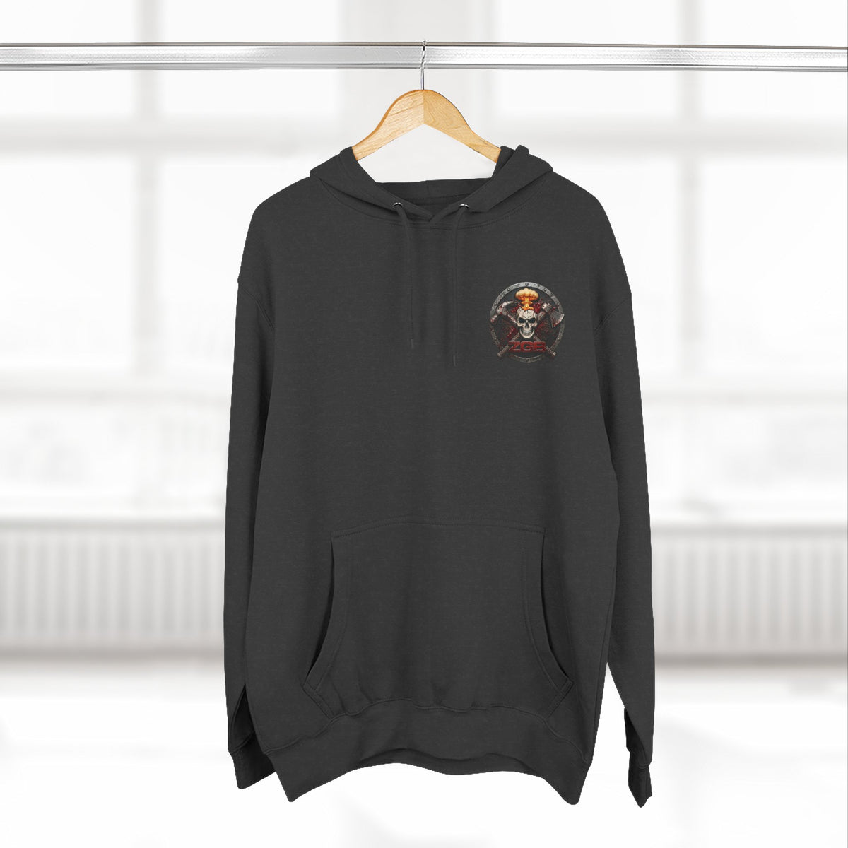 Zombie Go Boom Hoodie, Printed ZGB Logo Fleece Hoodie, Horror Fan Sweatshirt, Zombie Merch Gift