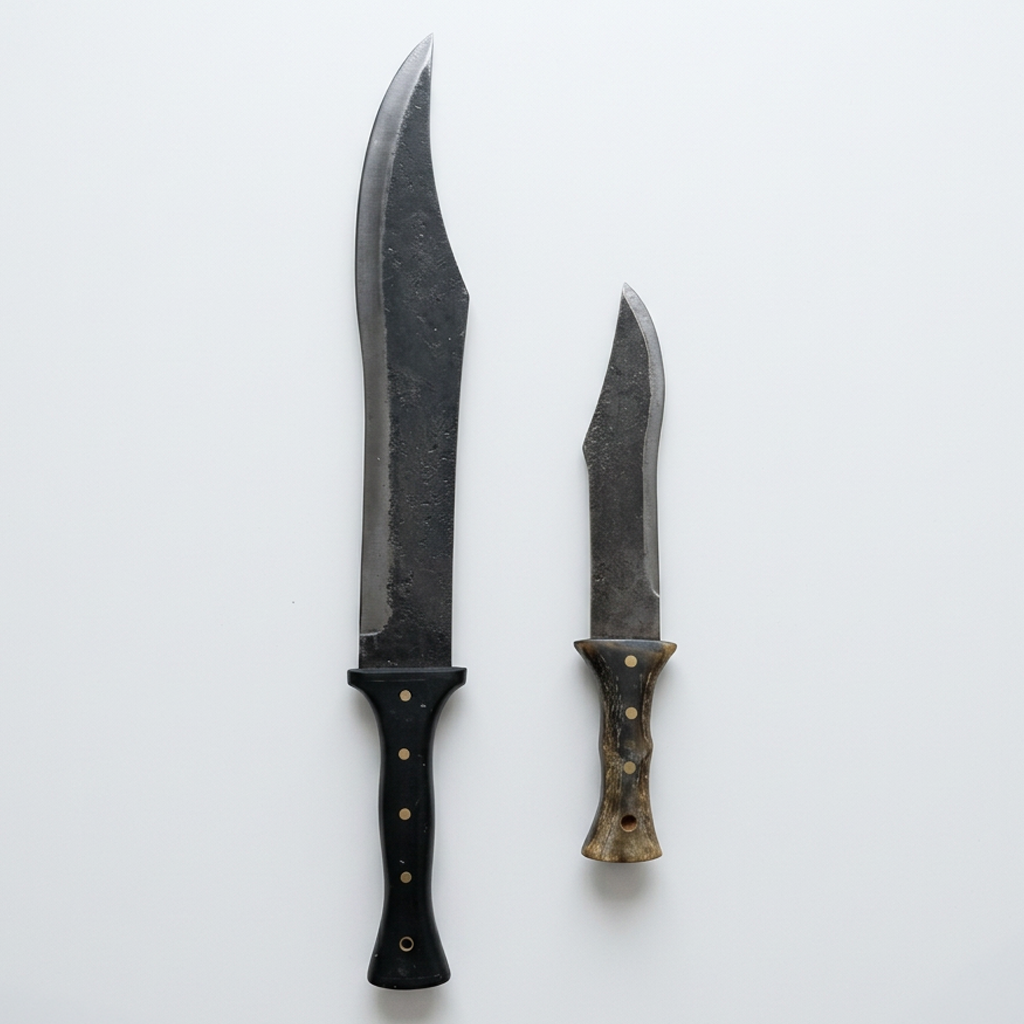 Executioner sword and Mini-X dagger, clean product shot on white